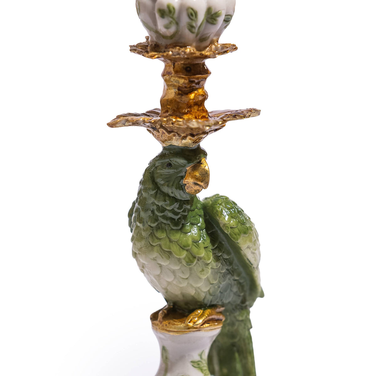 Antiqued Ornate Tropical Parrot Candle Holder