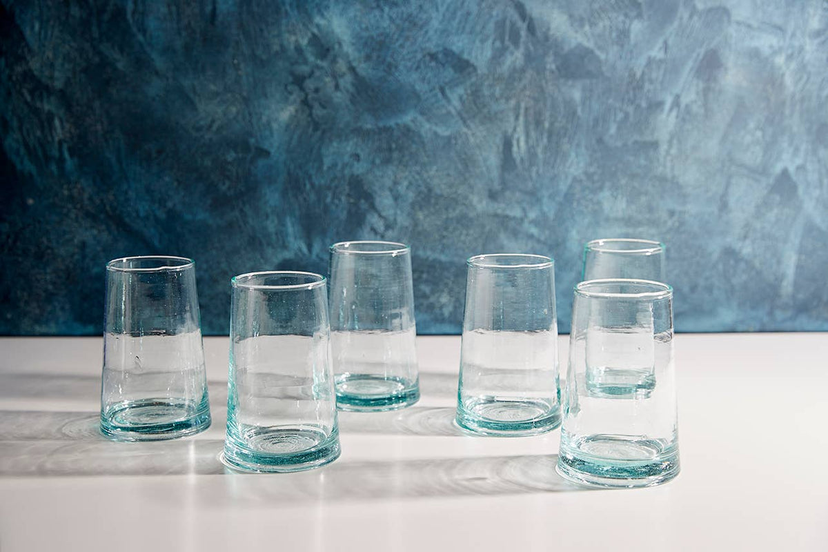 Clear Handblown Moroccan Cone Glass Tumbler