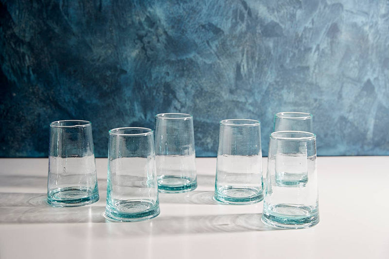 Clear Handblown Moroccan Cone Glass Tumbler