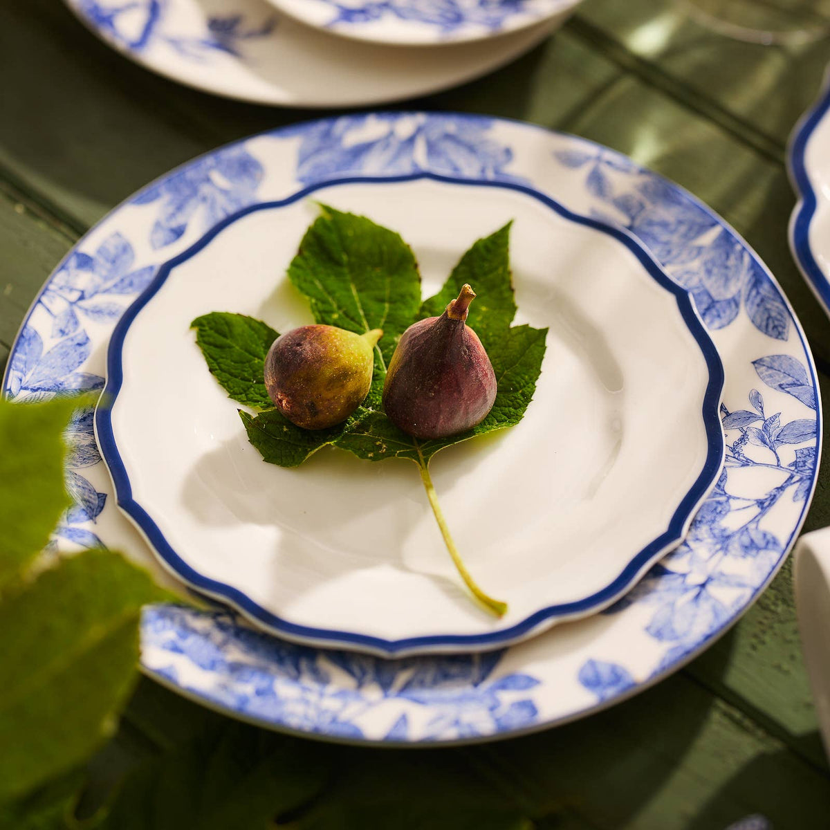 Stella Scalloped Blue Rim Salad Plate