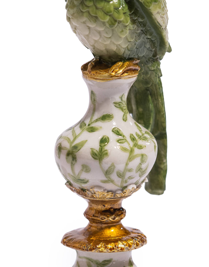 Antiqued Ornate Tropical Parrot Candle Holder