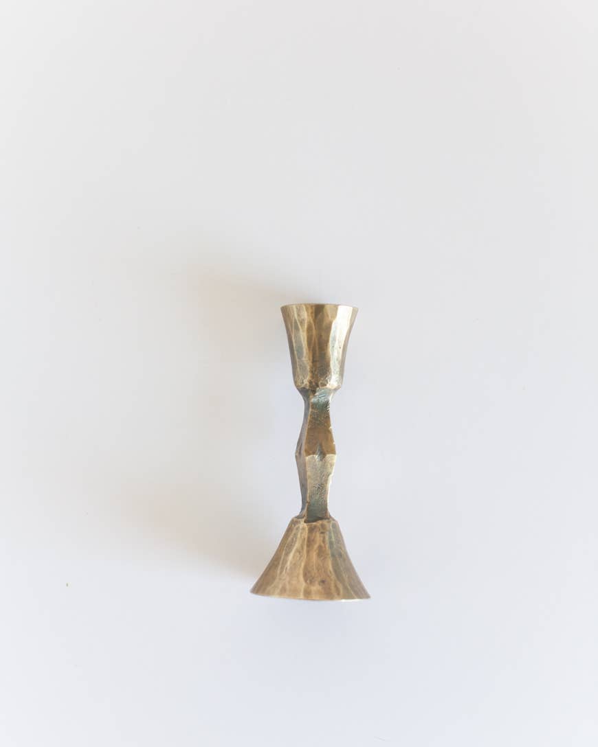 Low Diamond Hand-Forged Iron Candle Stick