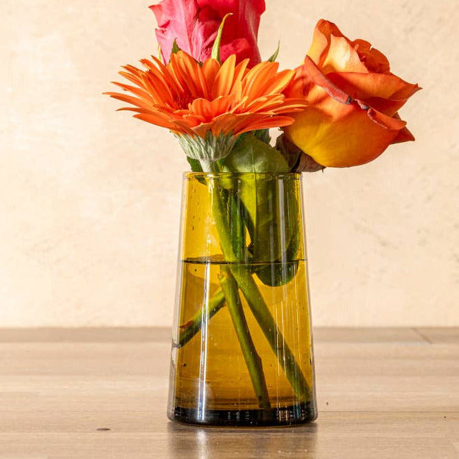 Amber Handblown Moroccan Cone Glass Tumbler