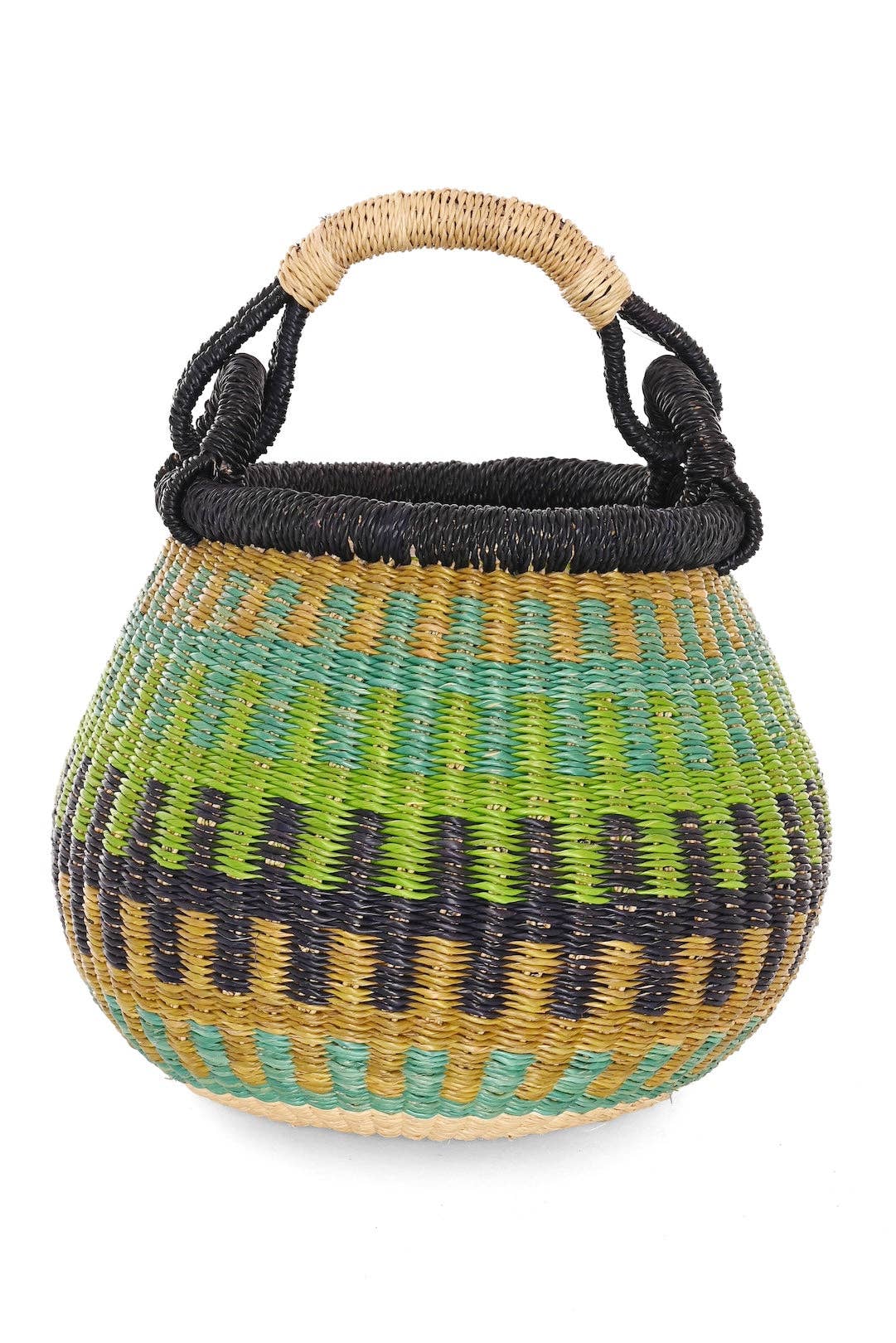 Ghanaian Bolga Petite Kettle Basket Assorted