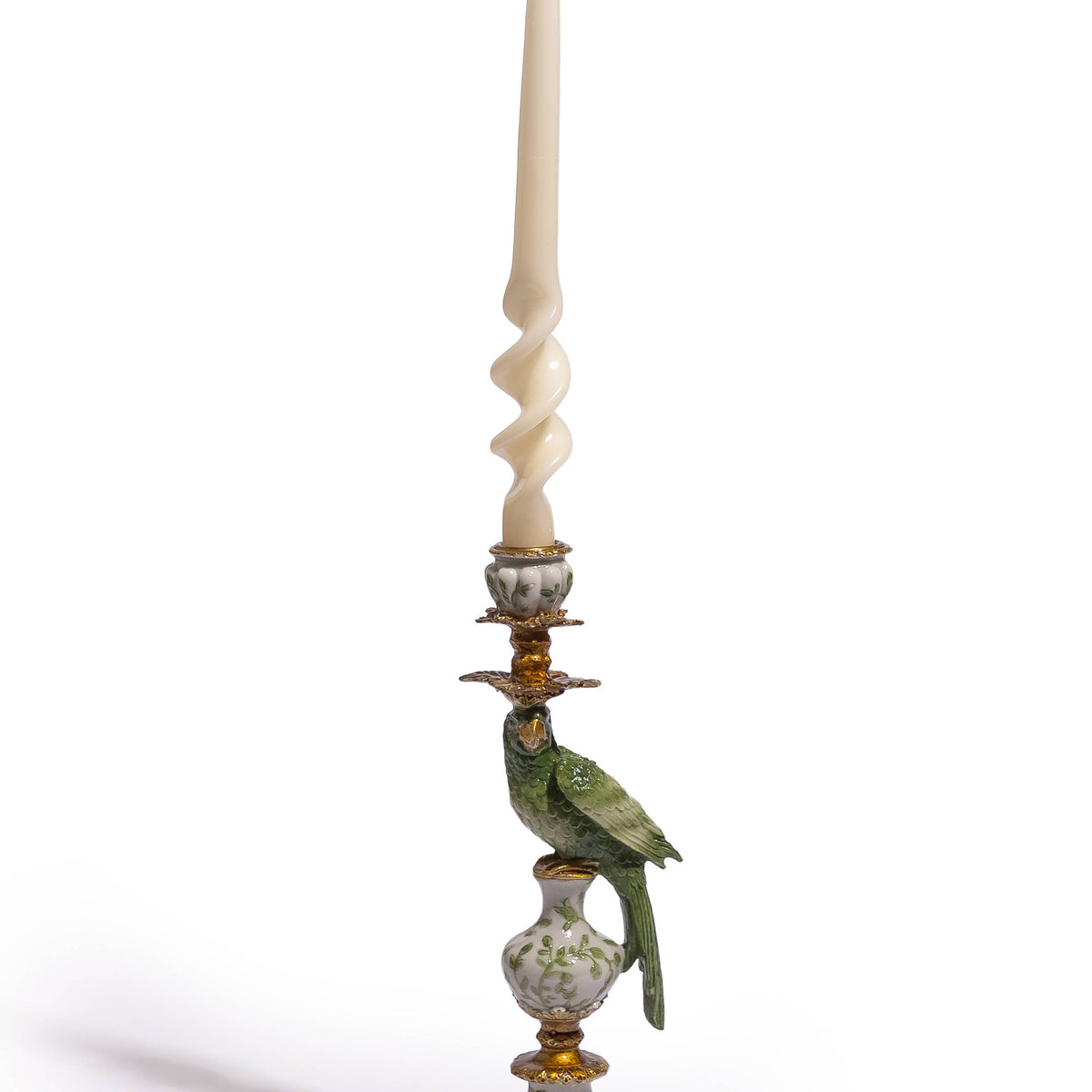 Antiqued Ornate Tropical Parrot Candle Holder