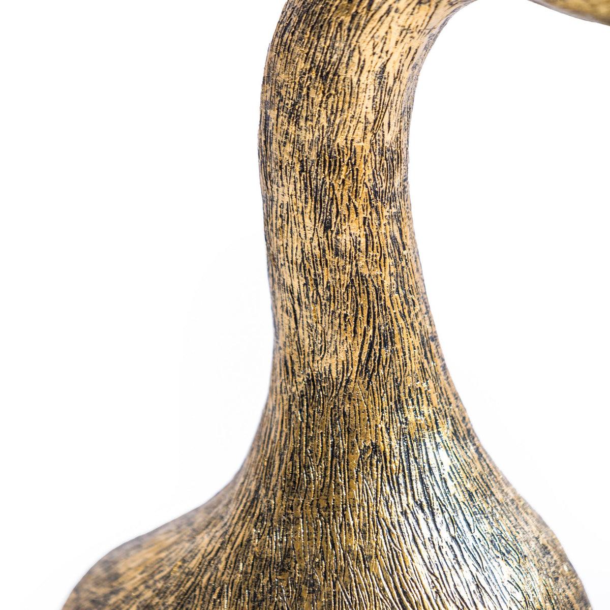 Antique Gold Duck Head Candle Holder