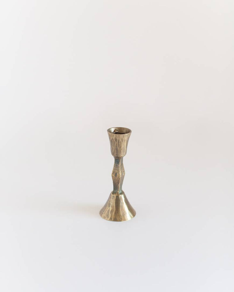 Low Diamond Hand-Forged Iron Candle Stick