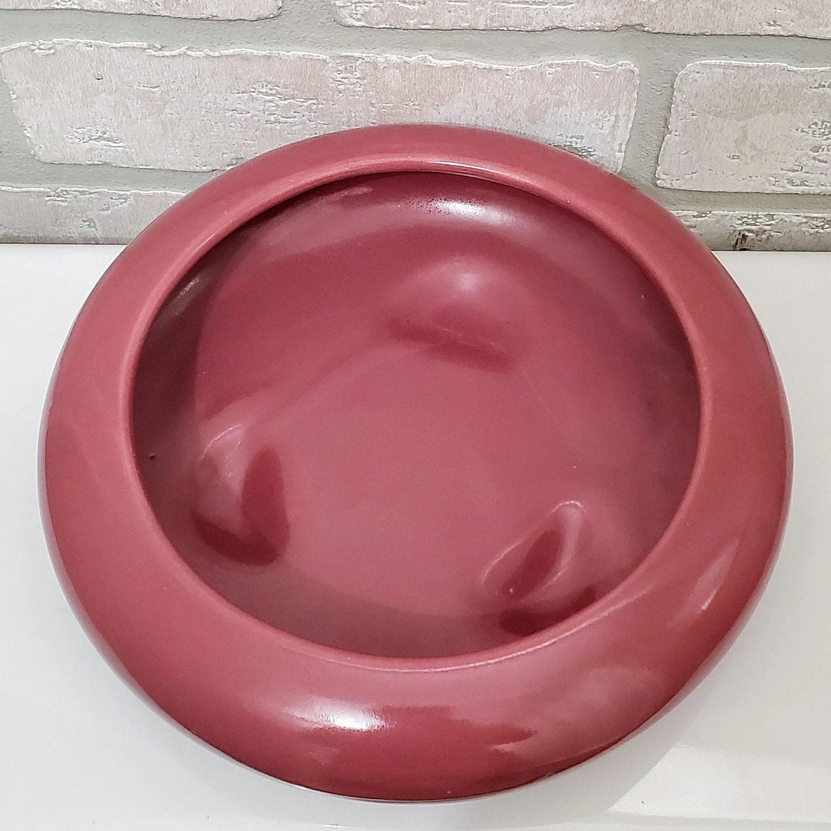 Succulent Bulb Planter, Vintage Round Mauve Trinket Dish