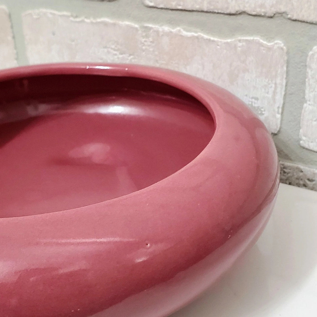 Succulent Bulb Planter, Vintage Round Mauve Trinket Dish