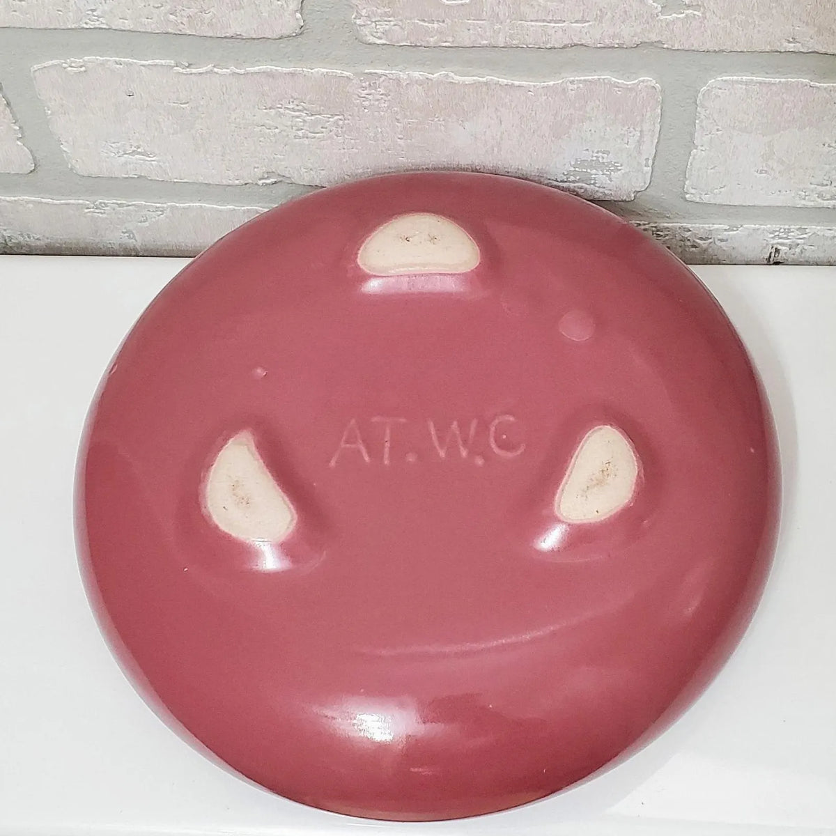 Succulent Bulb Planter, Vintage Round Mauve Trinket Dish