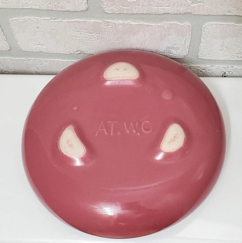 Succulent Bulb Planter, Vintage Round Mauve Trinket Dish
