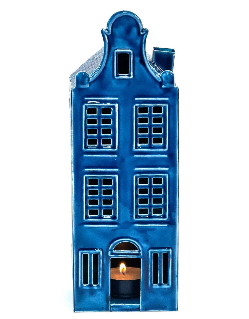 Blue Metal "Amsterdam" Canal House Tealight Holder