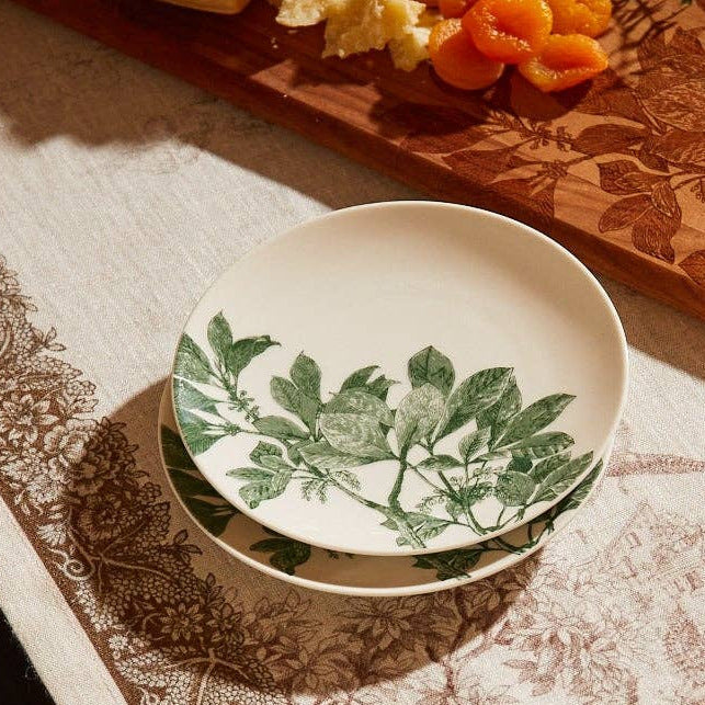 Romantic Floral Arbor Green Small Plates Set of 2