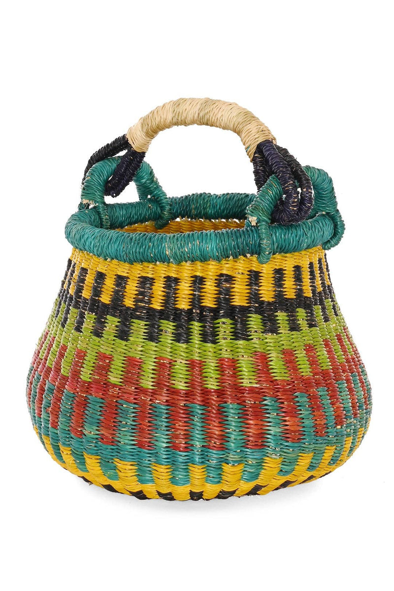 Ghanaian Bolga Petite Kettle Basket Assorted