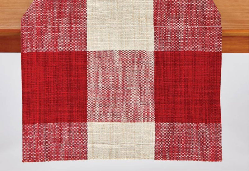 Monroe Check-Cranberry Table Runner
