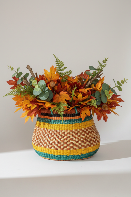 Ghanaian Bolga Petite Kettle Basket Assorted