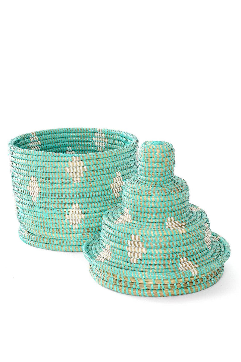 Senegal Artisan Lidded Tower Basket