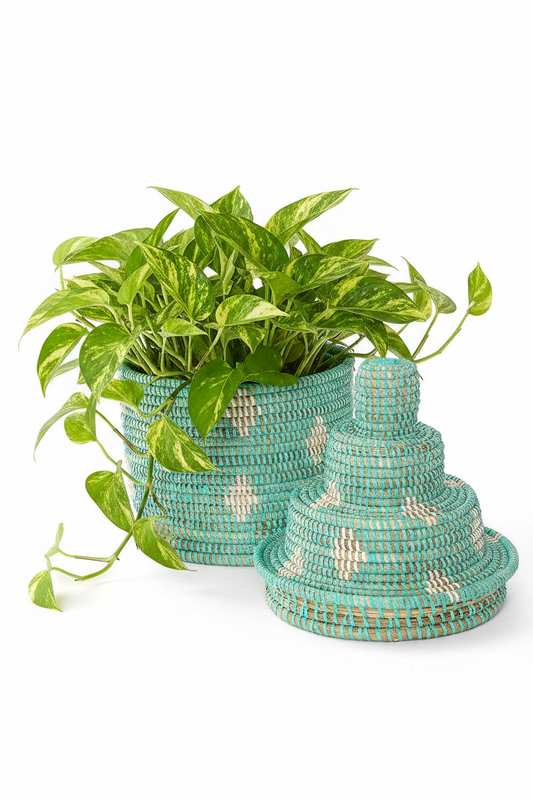 Senegal Artisan Lidded Tower Basket
