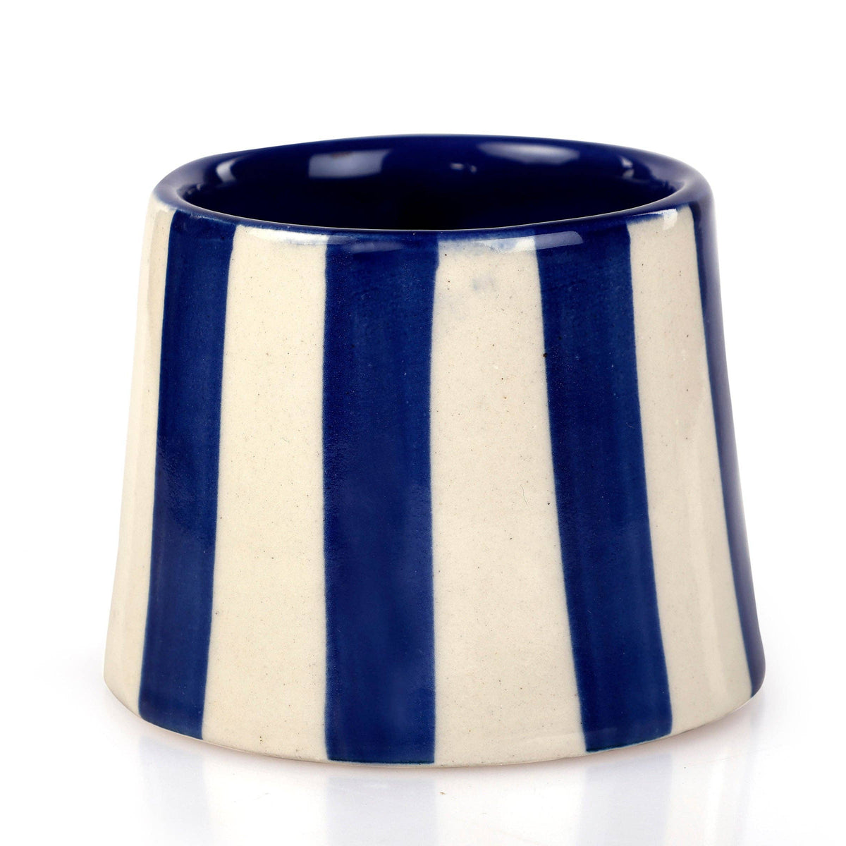 Handpainted Ceramic Dark Blue Stripe Mug