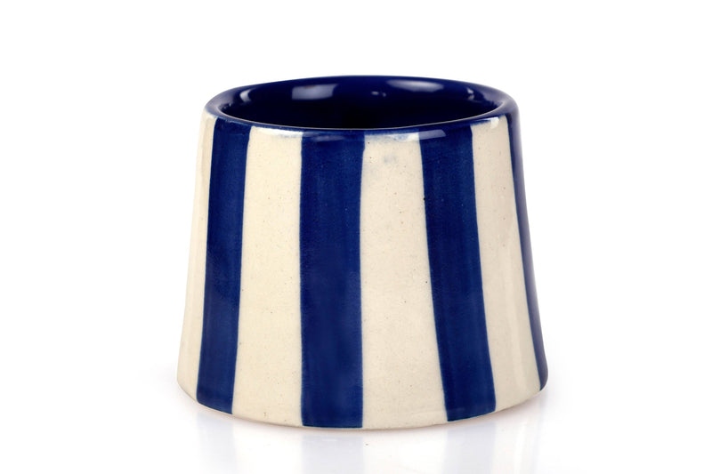 Handpainted Ceramic Dark Blue Stripe Mug