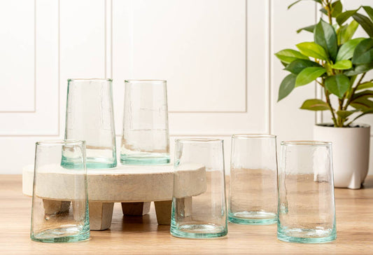 Clear Handblown Moroccan Cone Glass Tumbler