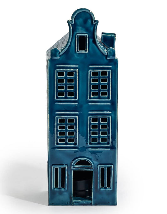 Blue Metal "Amsterdam" Canal House Tealight Holder