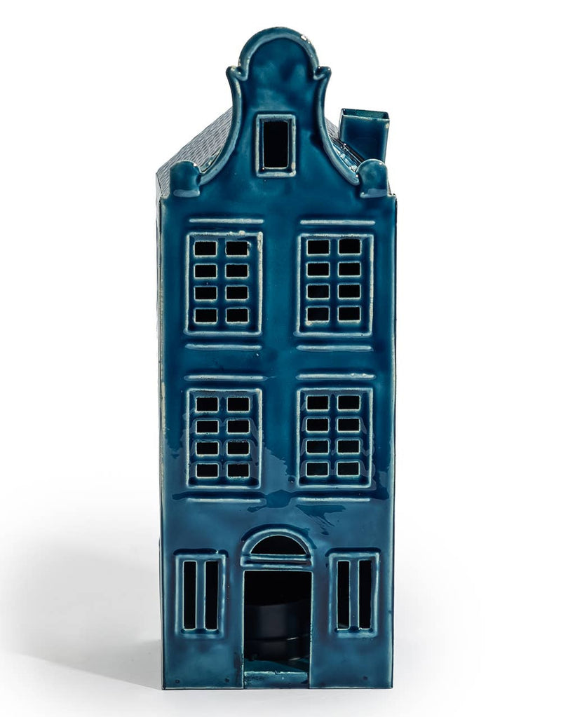 Blue Metal "Amsterdam" Canal House Tealight Holder