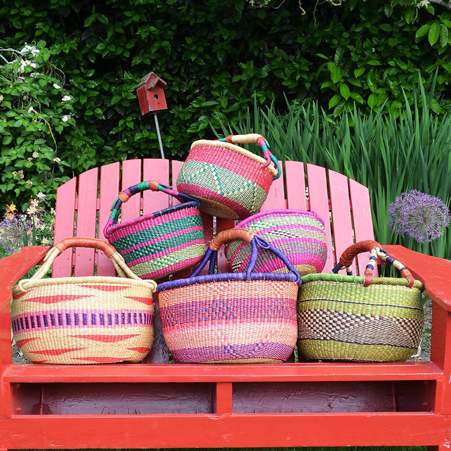 Ghanaian Bolga Petite Kettle Basket Assorted