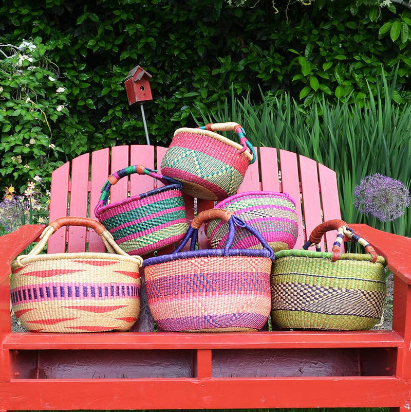 Ghanaian Bolga Petite Kettle Basket Assorted
