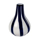 Handpainted Ceramic Blue Stripe Bud Vase