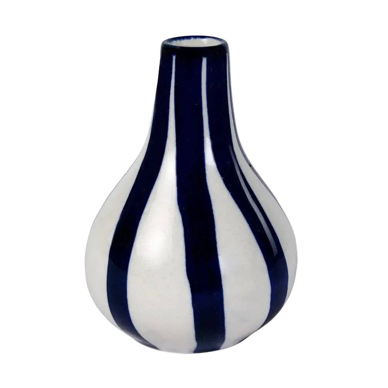 Handpainted Ceramic Red Stripe Bud Vase
