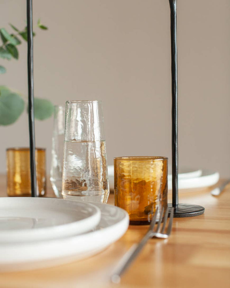 Handblown Hammered Color Glasses Set