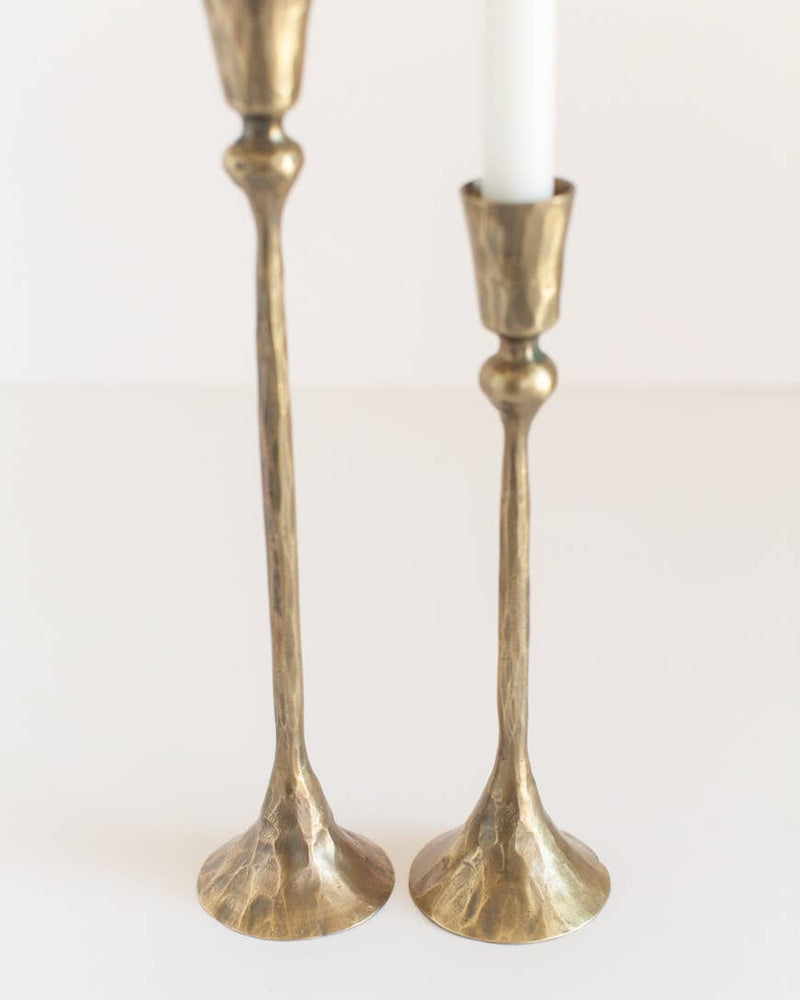Gemini Hand-Forged Iron Candle Stands - Set of 2