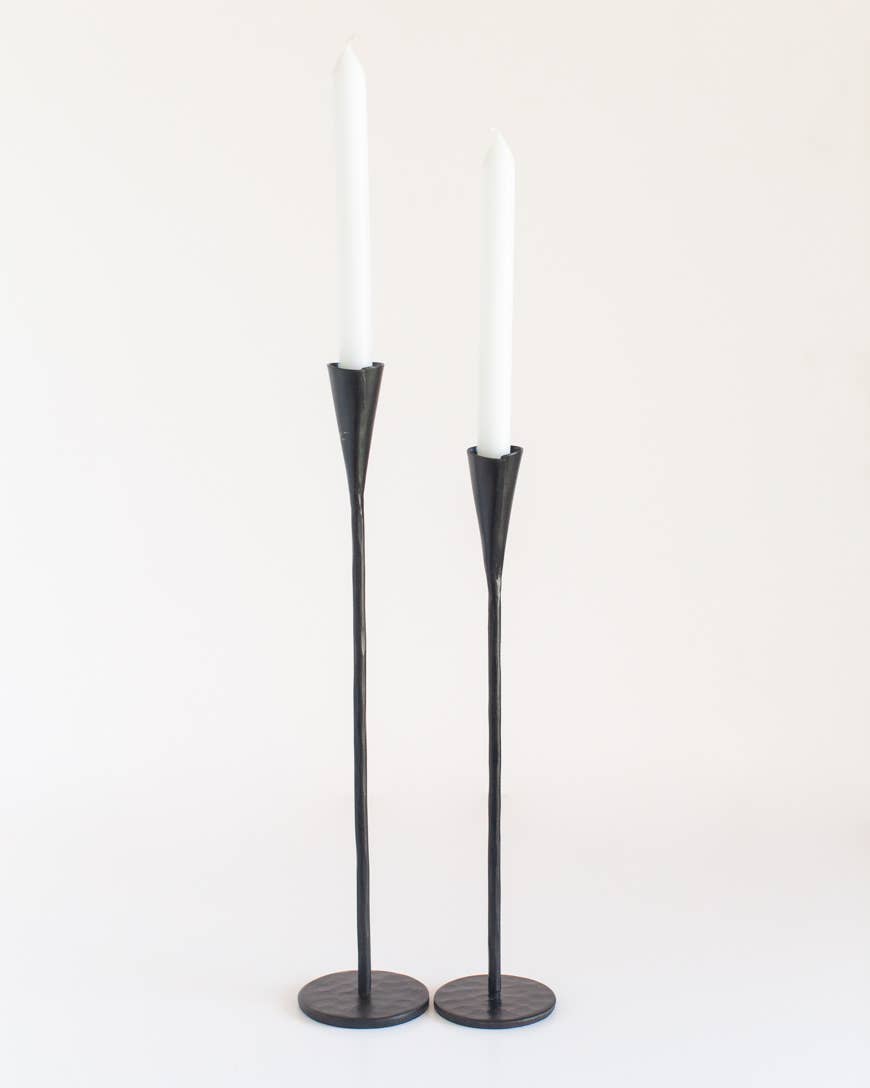 Phoenix Hand-Forged Iron Candle Sticks - Set of 2